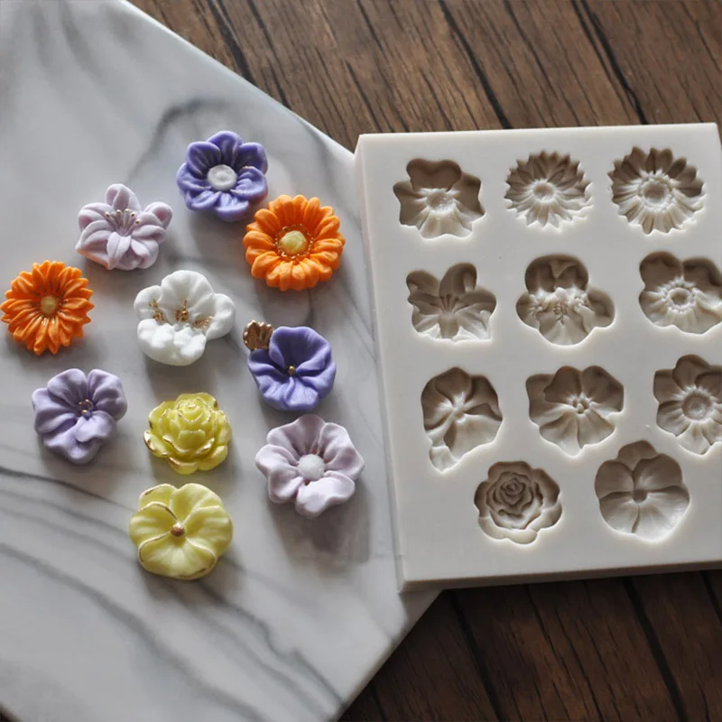 Sunflower Rose Flower Silicone Mold Cake DIY Decoration Chocolate Candy Craft Polymer Clay Tool Resin Molds for Jewelry