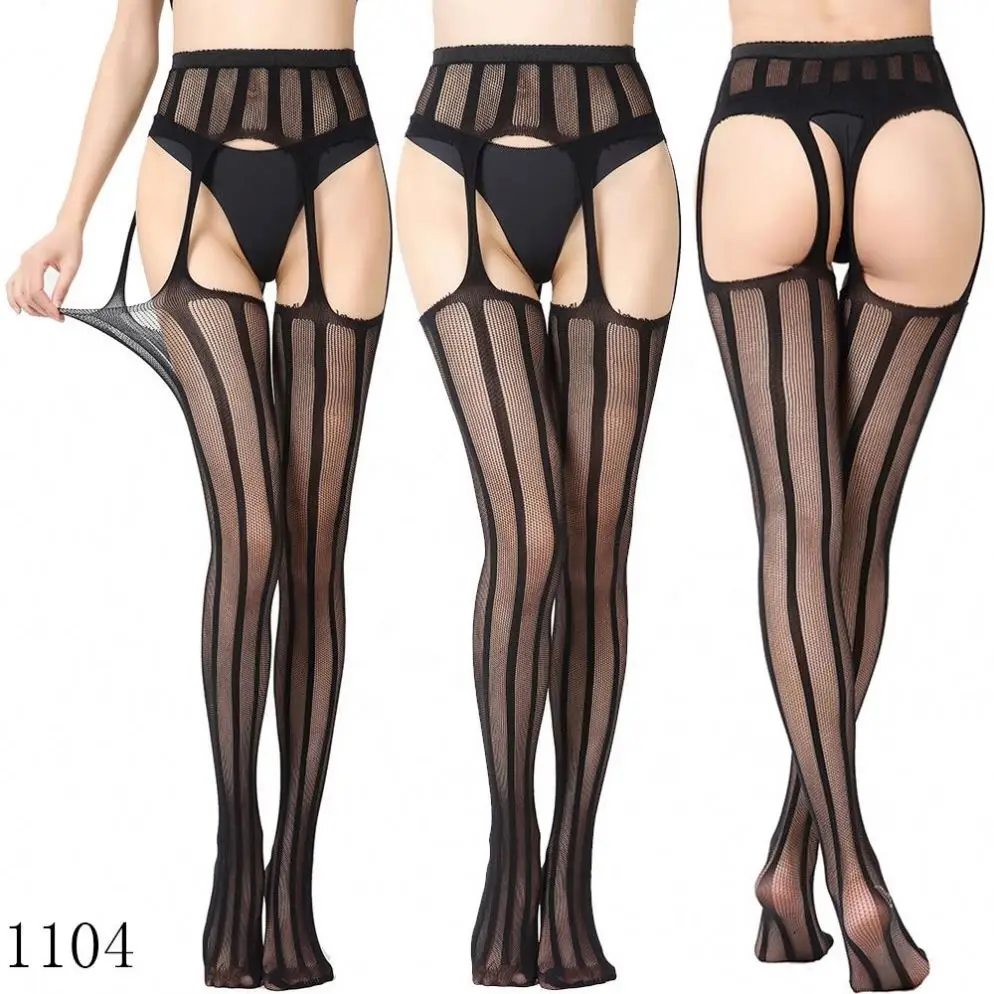 Popular Mesh Super Elastic Garter High Sheer Nylon Stockings Leopard Suspenders Sexy Pantyhose/Tights