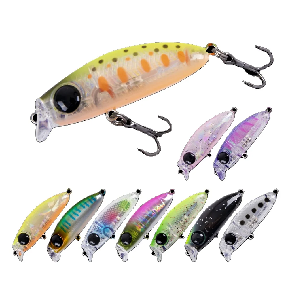 HONOREAL Mini Minnow Sinking Fishing Lure Hard Plastic Freshwater Bass Trout