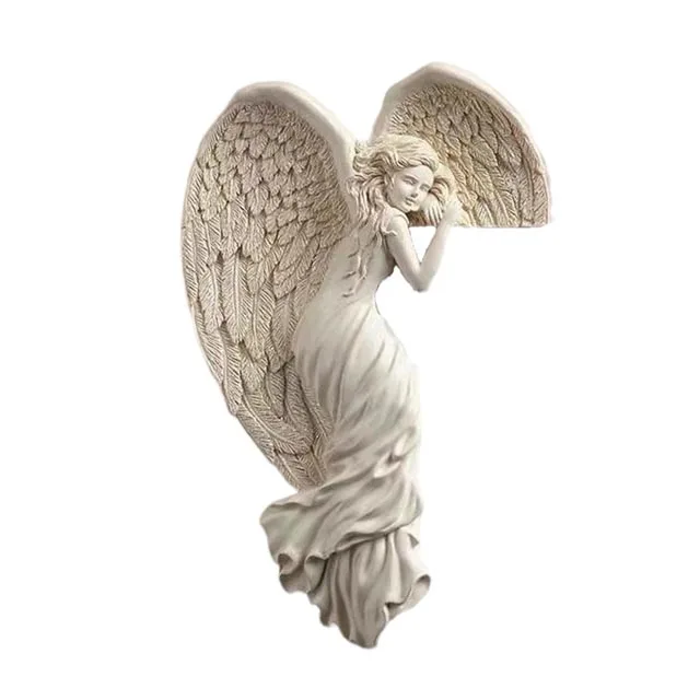 Customized elegant door buddy angel statue unique design home door decoration miniature resin figurine