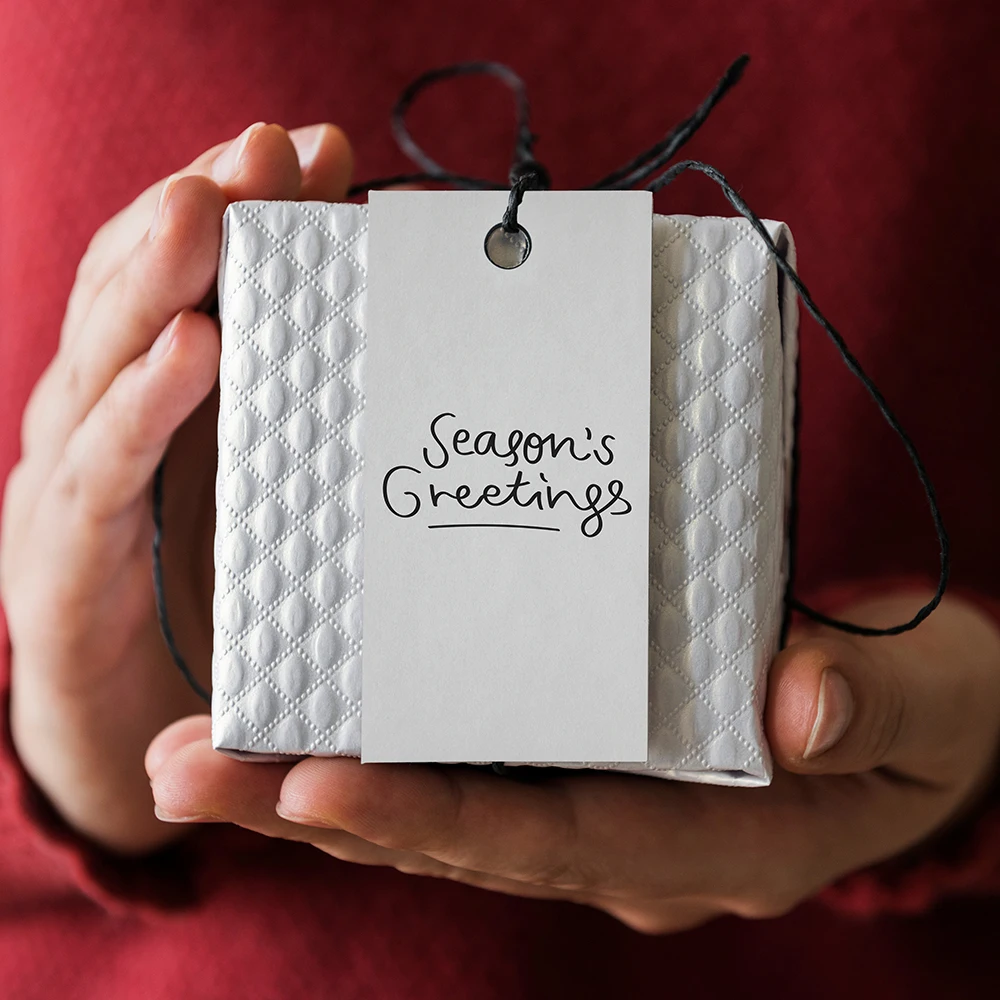 Пользовательский логотип, подарочная бумага, ярлык, этикетка, дизайн, Крафтовая подвесная бирка, логотип на Рождество