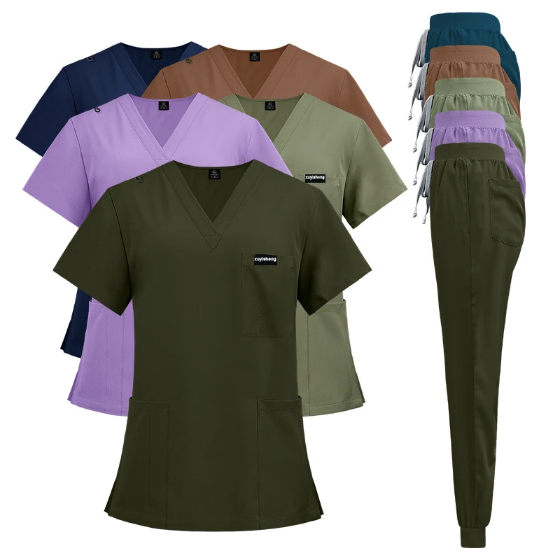 Fashionable Medical Scrubs Uniforms Hospital Nursing Scrub Nurse Scrubs Unisex Set