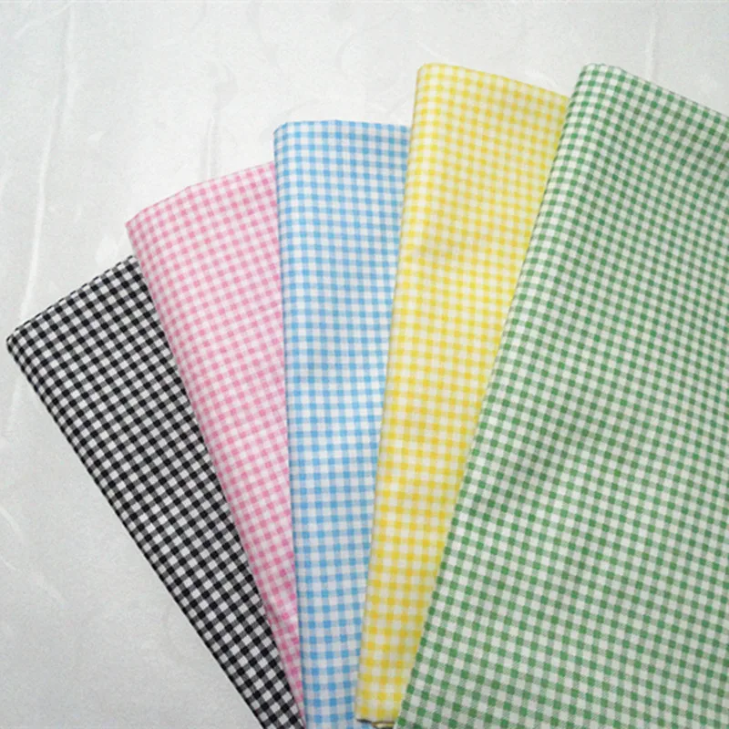 cotton fabric pink little grid  digital printed for kid bedding
