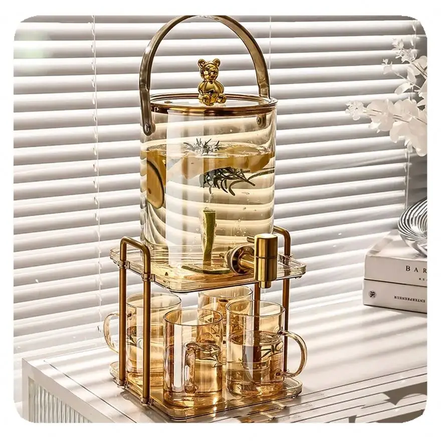 Water Pitcher With Faucet cold water jug Heat Resistant Glass Jugs High Capacity Carafe Jug 3.1L Glass Pitcher