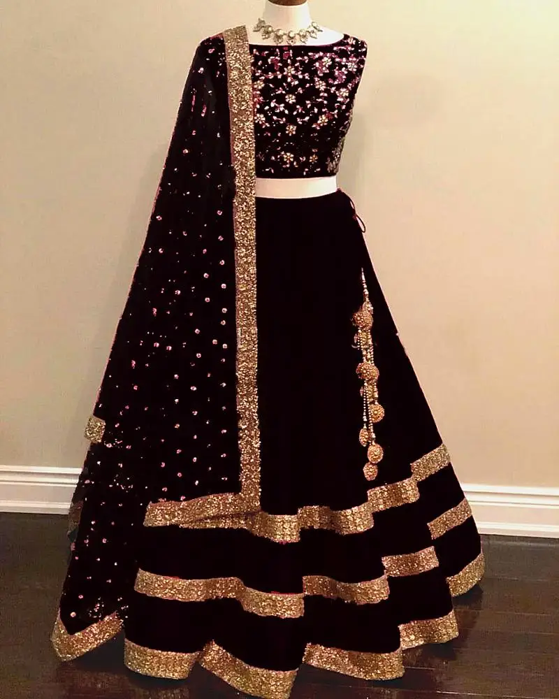 Latest party wear Indian women clothing lahenga ladies wear wedding wear embroidery stone work choli Blouse Dupatta lahnega