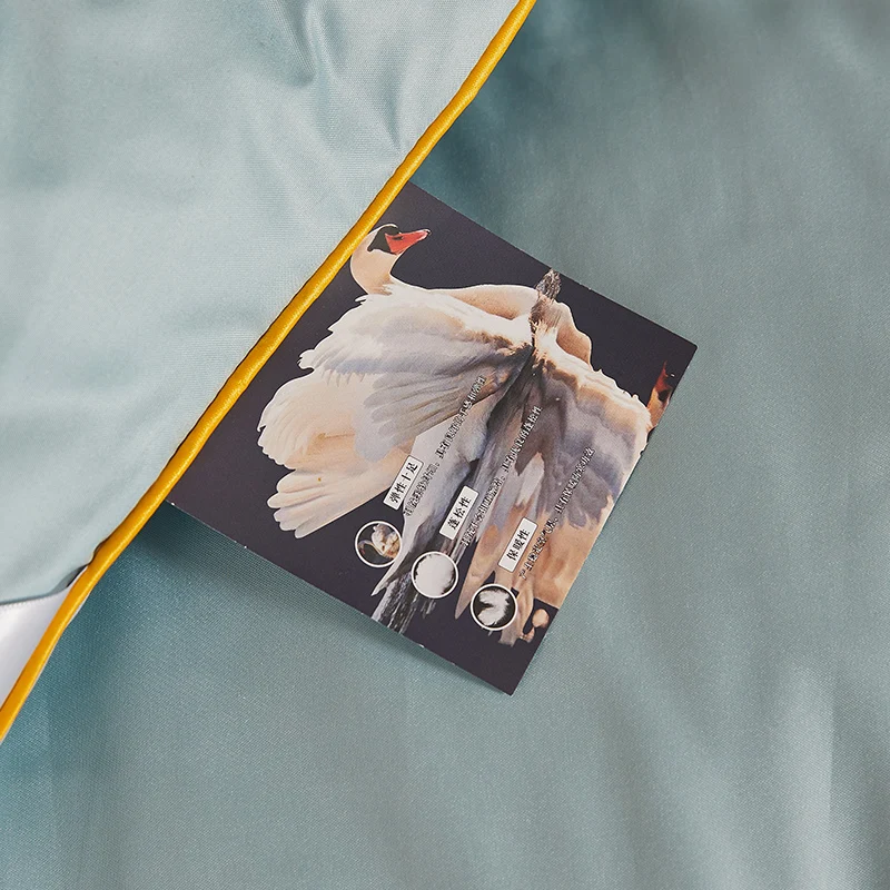 Spring Autumn Winter Home hotel Hot Selling Feather Quilt Silky  queen King 200*230cm 3ply Duck Down Filling duvet comforter set