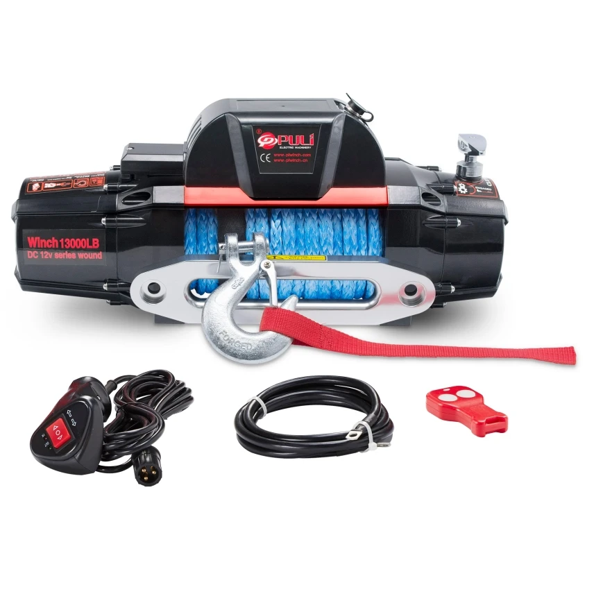 Factory price high quality 4*4 car electric winch 13000lbs with synthetic rope