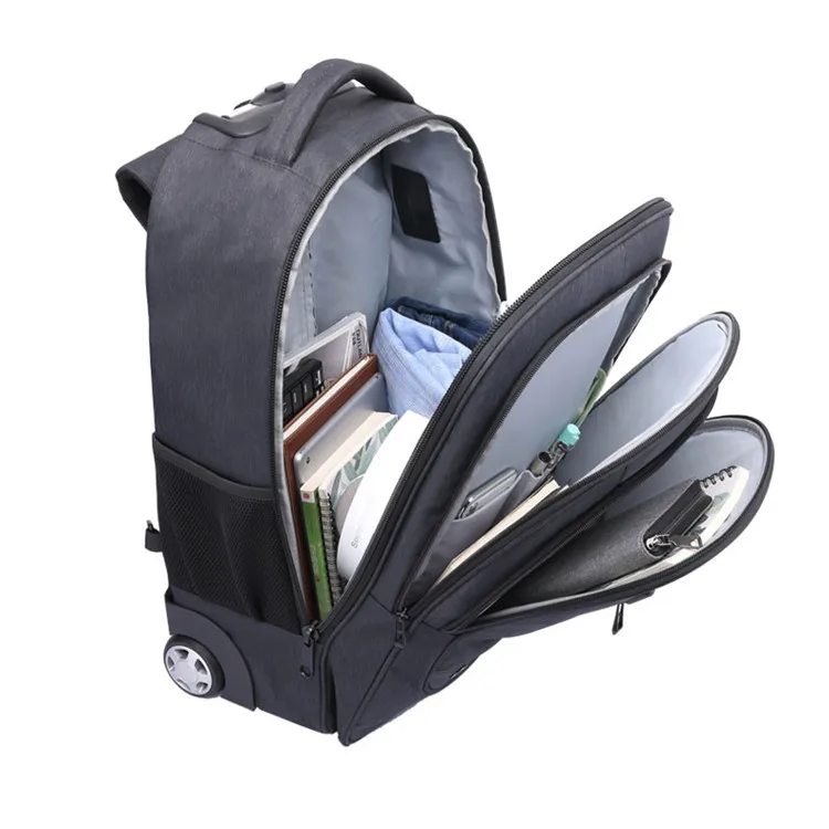 Italian design roller bag waterproof trolley bags pack backpack with wheel for anti theft trolley backpack