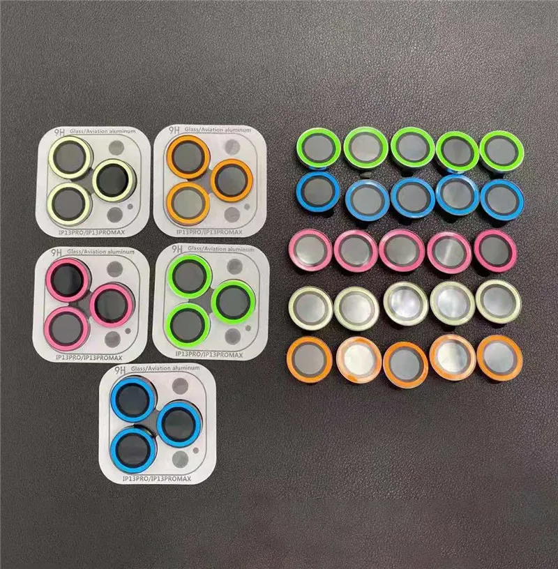 Anti-scratch Luminous Camera Lens Protector For Mobile Phone Tempered Glass For Iphone 13 Colorful Protective Film