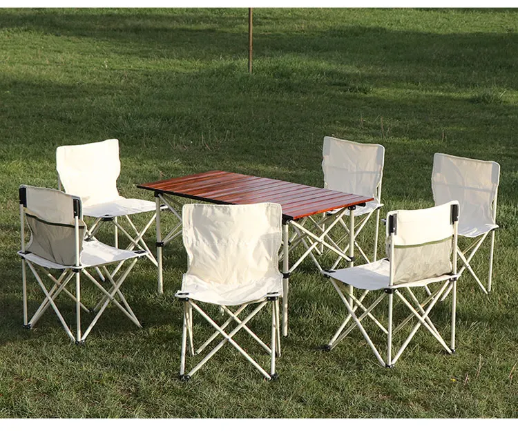 TWROAD  wholesale outdoor aluminum camping folding table folding chair sets seven-piece folding table and chair set