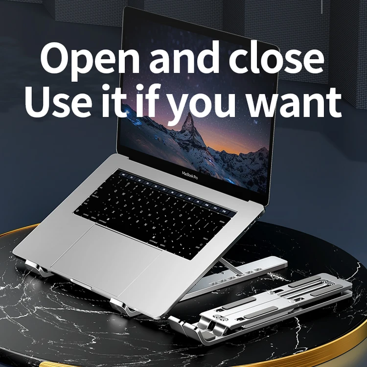 Aluminum Alloy + Silicone laptop stand adjustable portable stand for laptop cooling stand