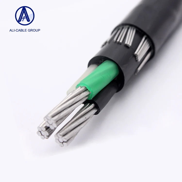 Ali Factory 061kV XLPE/PVC Insulated Aluminum Copper Alloy Overhead triplex Concentric Neutral Control Cable