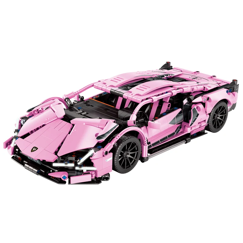 8601 MJI Car Master Series Pink Speed Super Racing Car Mini Bricks Accessory Building Block Car Small Particle Kids Toys