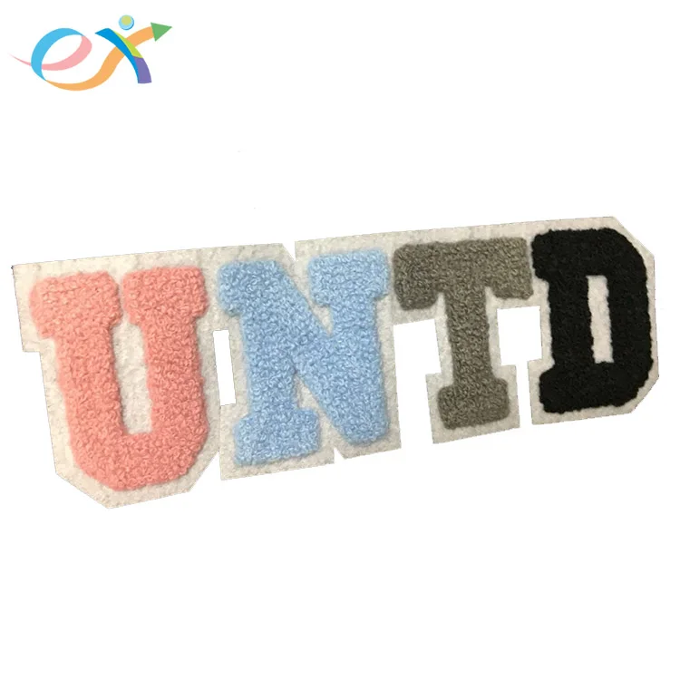 Custom Sew-On Logo Felt Towel Embroidery with Red and Black Hoodie Jacket Sports Old English 12 Chenille Letter Patches