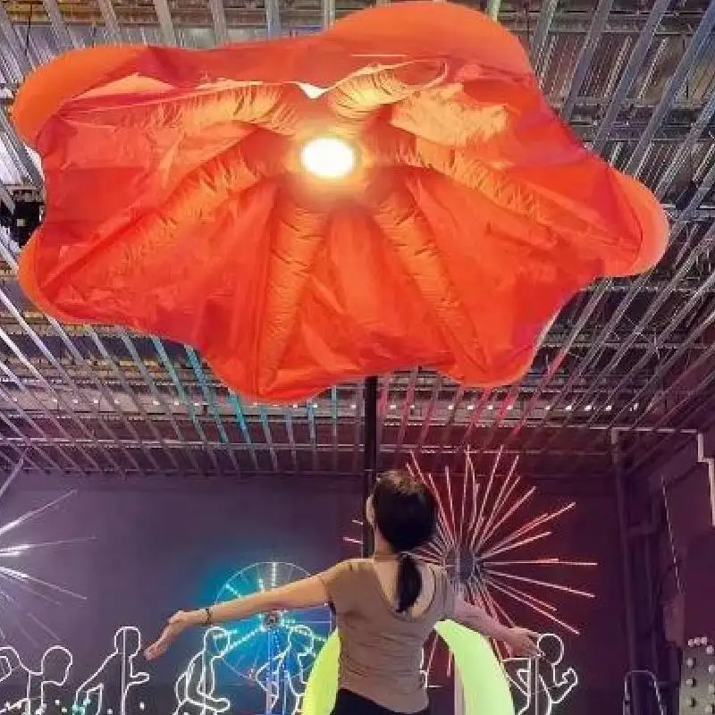 Creative Interactive Inflatable LED Rose Morning Glory Pomey Flower Lighting Artifical Inflatable Plant Flower Model Event