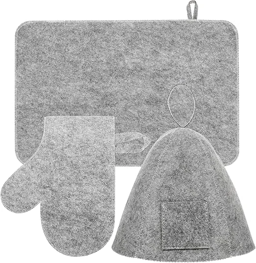 Sauna Accessories Shower Caps Felt Sauna Hat Glove Sauna Mat for Bath Shower Gift