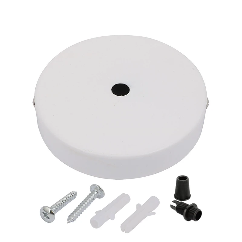 120mm White Vintage Metal Ceiling Rose With Cord Grip DIY Ceiling Canopy Plate For Pendant Light Fitting Chandelier