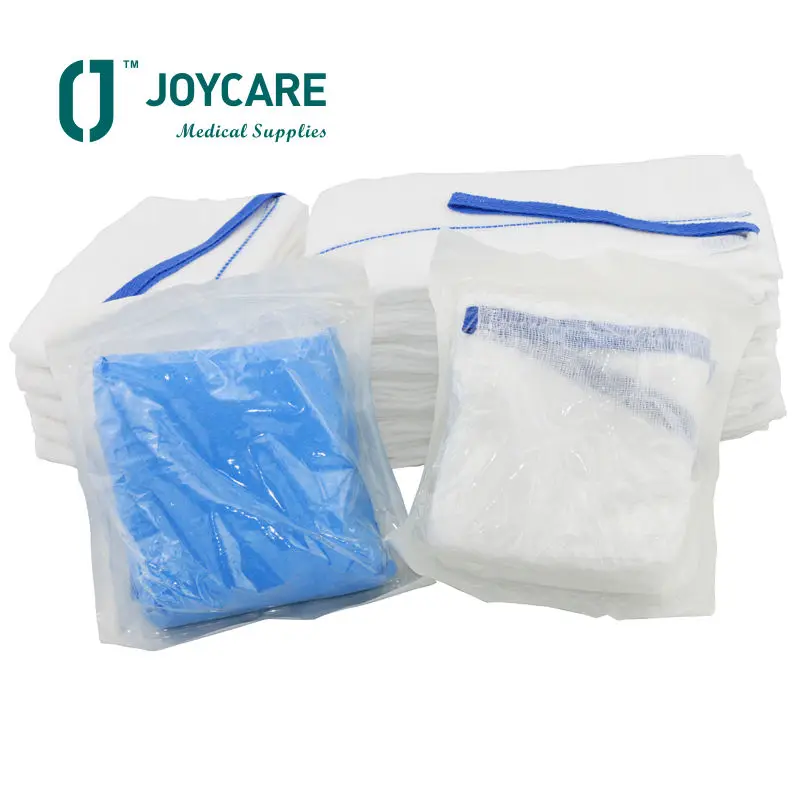 Custom 12ply 45*45 Gauze Non sterile pre wash unwashed Cotton Laparotomy Lap Sponge with / without X-ray Detectable Thread Chip