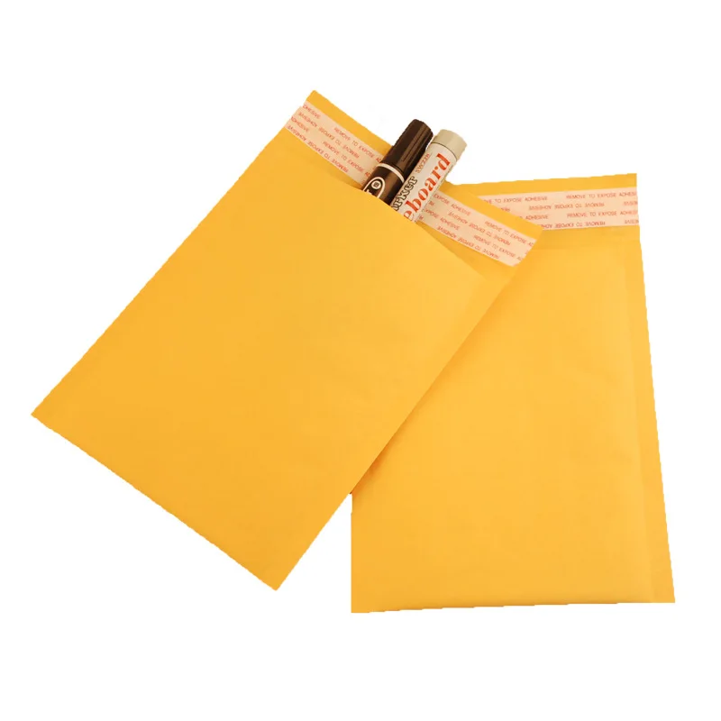Golden kraft padded envelope bubble cushion mail express mailing bag custom size logo