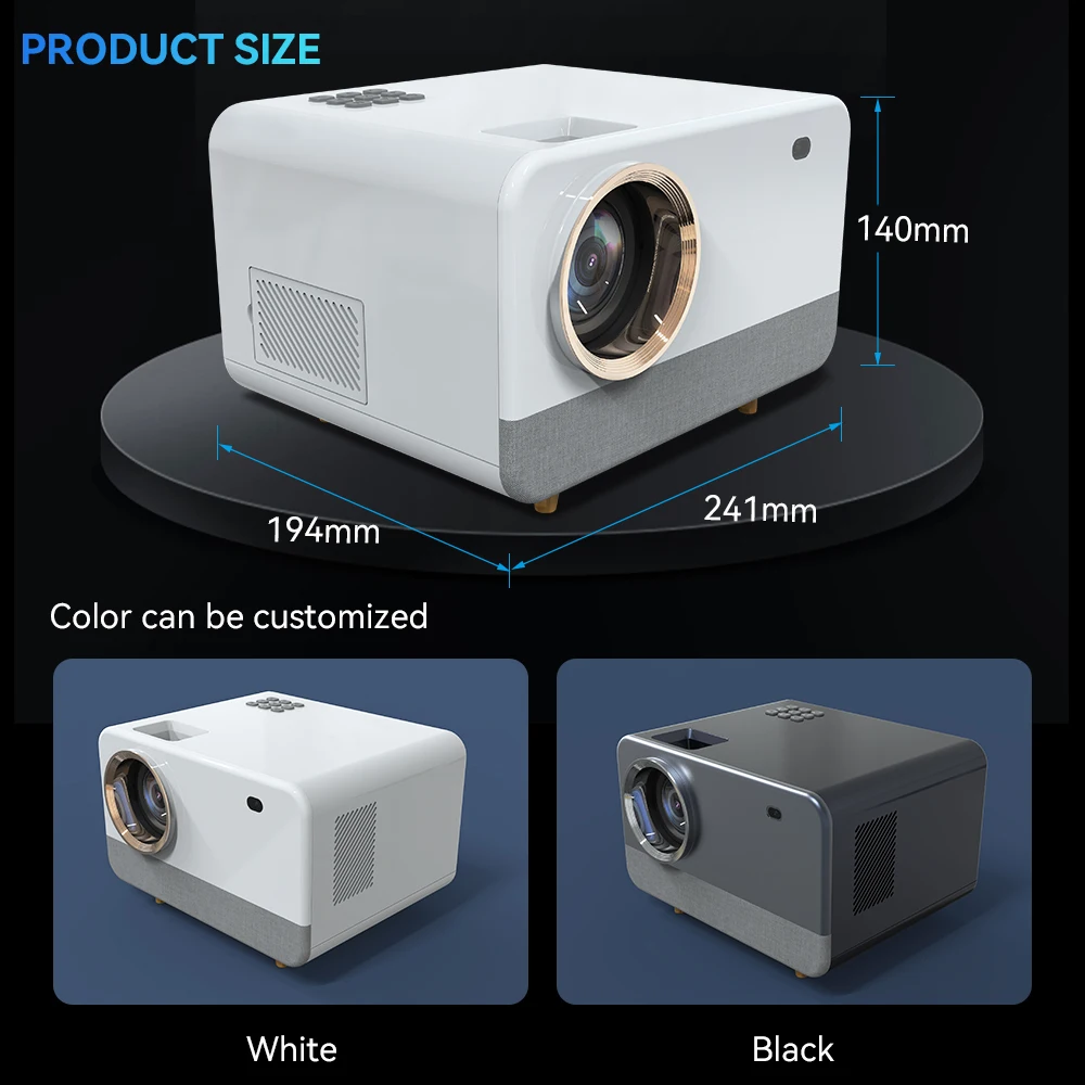 HD 1920 x 1080 Resolution 350 ANSI Lumens Portable Home Cinema 4K 1080P Projector