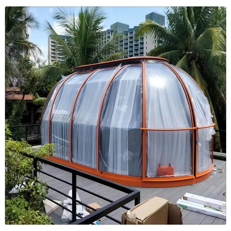 D3.3m пластиковый купол Skylight из поликарбоната Звездный дом прозрачный Поликарбонат купольная комната