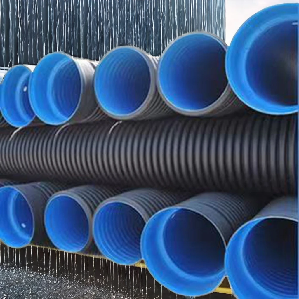 Wholesale SN8 300mm HDPE Double Wall Corrugated PE Drainage Pipe Garden Hose Moulded HDPE Plastic Culvert Pipe Competitive