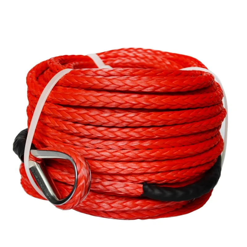 (JINLI ROPE) Heavy Duty High Strength 3/8 Inch 10mm Synthetic Winch Rope Tow Cable