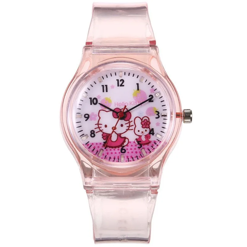Custom pattern Cartoon Transparent plastic kids wrist watch cartoon character watches for kids boys girl