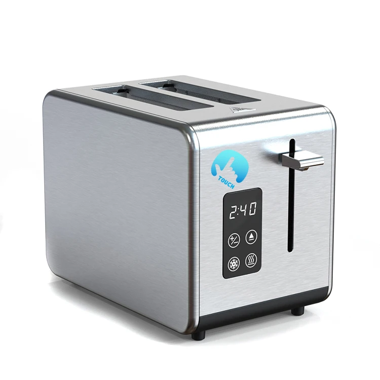 LED Screen Digital Two Slice Toaster Extra Wide Slot Bagel Defrost Reheat Function 6 Shade Setting Bread Toasters