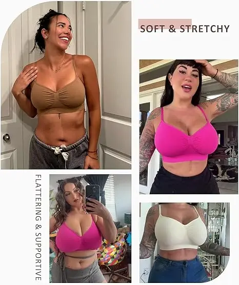 Hexin wholesale Custom Plus Size Adjustable Big Bra hide back Fat Wireless women Seamless push up bra shapewear bra for women