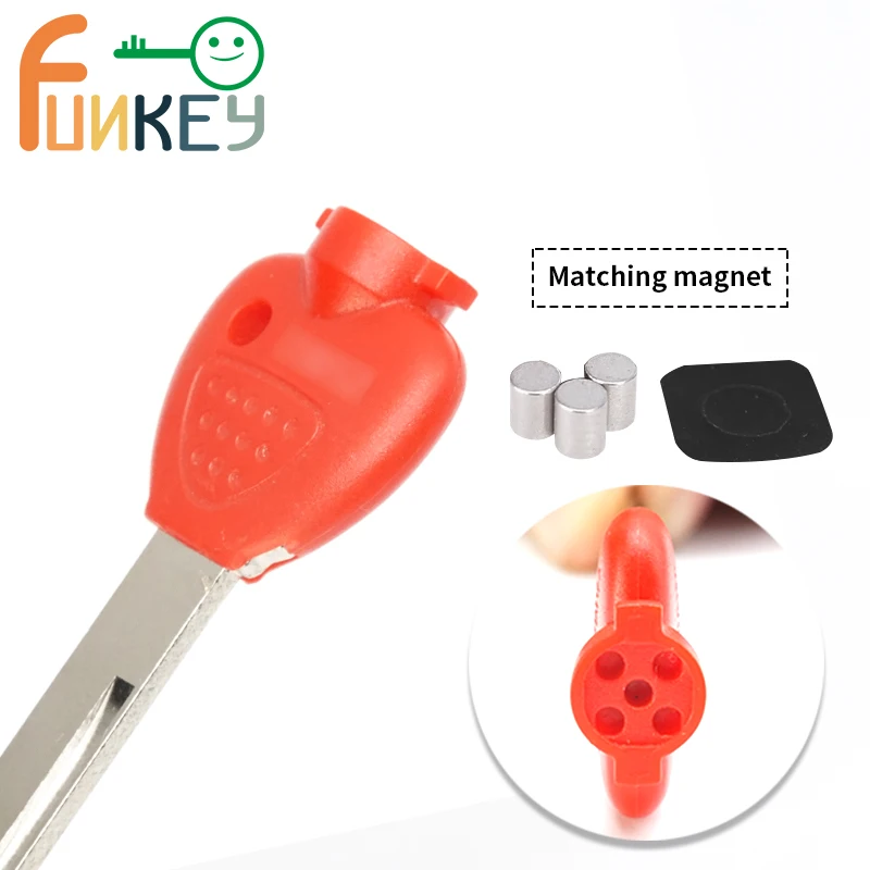 
New Red Left Single Slot Blank Blade Uncut Motorcycle Magnetic Key Magnet for Yamaha MAJESTY 250 MAJESTY 400 YP2 YP3 