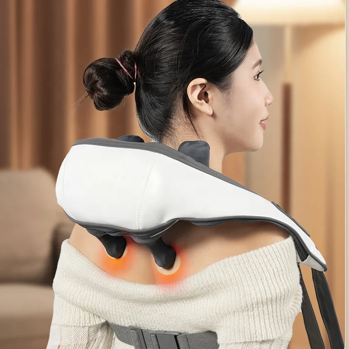 Hot Sale Wholesale Wireless 8d Smart Trapezius Deep Kneading Shiatsu Heating Therapy Neck & Shoulder Massager