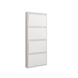 3 Drawer Metal Vertical Flip Living Room Corridor Cloakroom Entrance Shoe Cabinet Wall Mounted Shoe Rack White Home Furniture