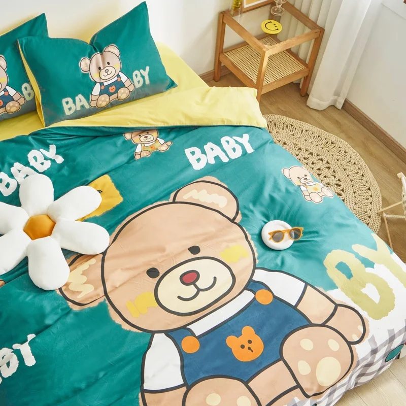Детский пододеяльник из 100% хлопка оптовая продажа пододеяльники для кровати с мультяшным рисунком Прямая