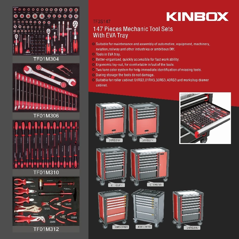 DO-Ningbo Kinbox 147 PCS EVA Tray Germany Kraft Tools Sets For Home Use