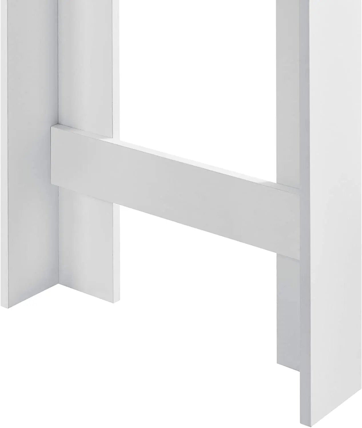White Breakfast Bar Table Dining Pub Desk Kitchen Furniture 3 Storage Shelves