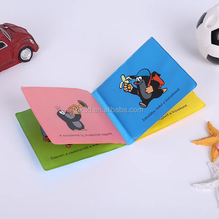 Esummi Educational Waterproof baby bath book for kids, Cute duck Floating Plastic Books Child Book Printing