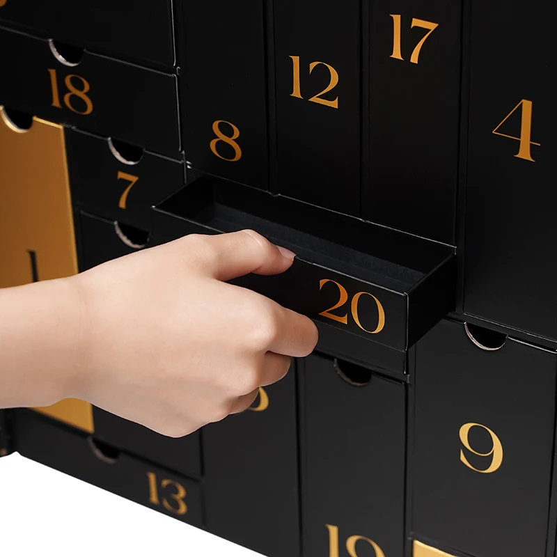 Custom Luxury Cosmetic Packaging Box Countdown Christmas Advent Calendar Box