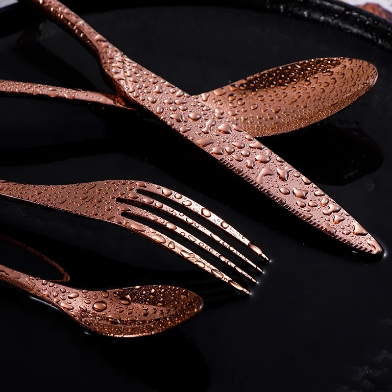 
Restaurant Reusable Rose Gold Royal Stainless Steel High Quality Wholesale Cutlery 