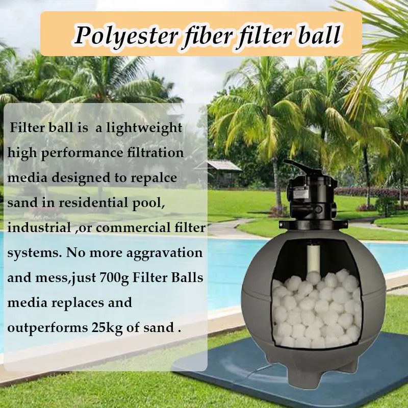 
Swimming pool sand filter media fiber ball for water filtration in pools and jacuzzis 