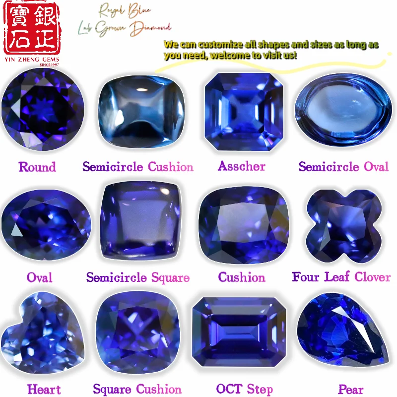 yinzheng Wholesale Price OCT Step Cut lab grown Royal Blue synthetic blue sapphire