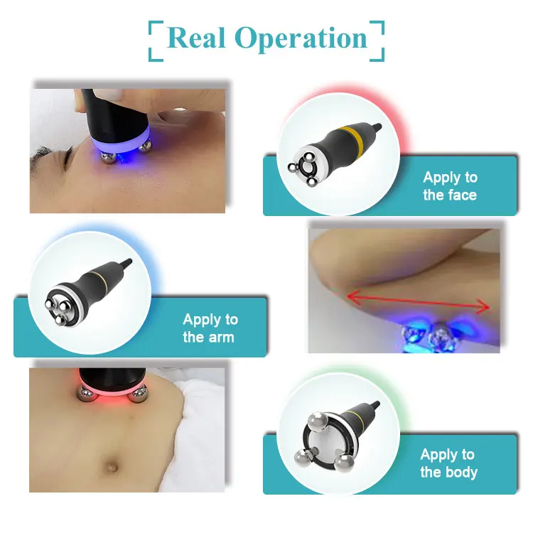 Radio Frequency Machine LED Light Therapy Roller rf 360 Rolling RF with three small middle big handle face body use