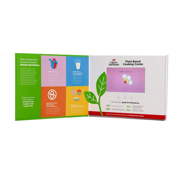 Promotion items 7 inch lcd screen videocard video postcard digital video box with lcd screen video brochure for gift