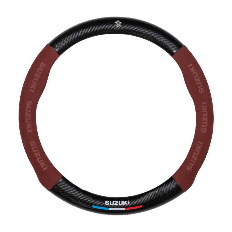 Microfiber Leather Sporty Steering Wheel Cover Black Sports Custom Logo OPP 15 Car Accessories Interior Sports Wheels for Truck