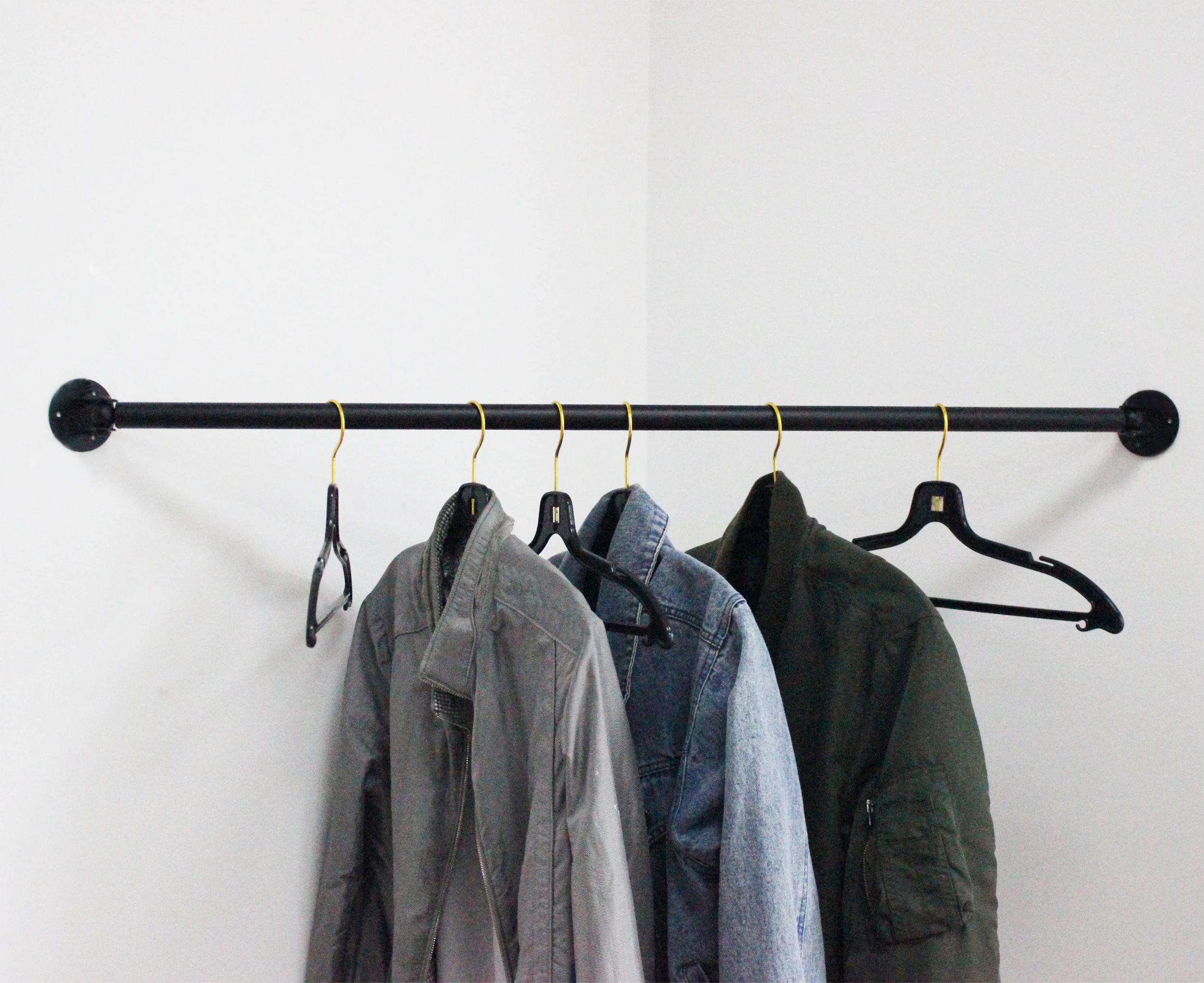 Corner Garment Rod Industrial Pipe Clothes Hanging Bar Angle Adjustable Wall Mounted Clothes Rack Space Saving Metal Dryer Rails