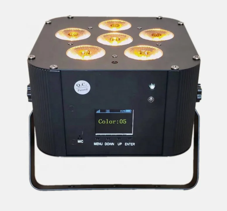 Elevate lighting setup with 6X18 Battery Power Wireless DMX LED Flat Par designed for easy use with Wifi and remote capabilities