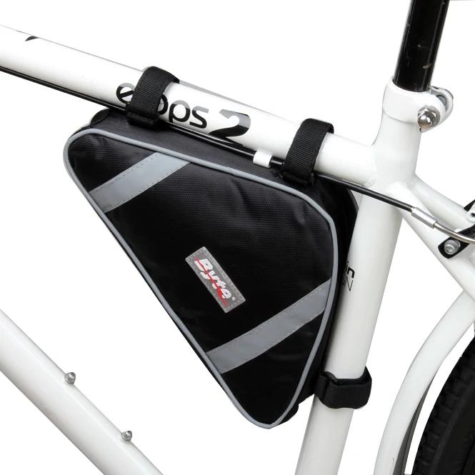 Новый дизайн 2021, Полиэстеровая водонепроницаемая черная сумка для велосипедной рамы, велосипедные сумки