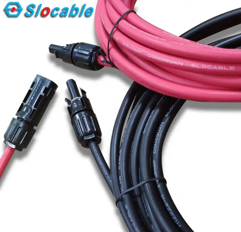 Slocable 1500V 6 мм2 3to1 Удлинительный кабель в сборе для системы солнечной