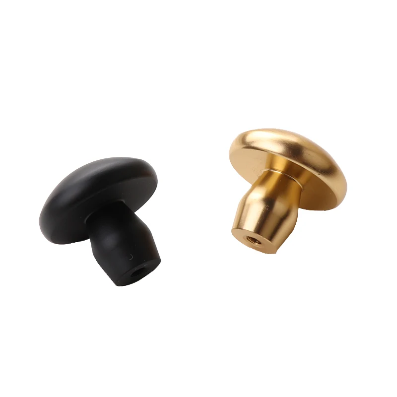 
Aofeijia Modern Matte Black Gold Handle Single Hole Round Round Grain Aluminum Alloy Closet Door Cabinet Drawer Handle 