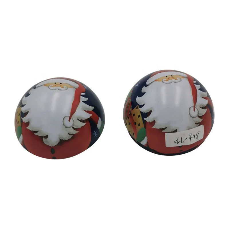 Christmas Tin Ball Gift Packing Box Custom Size Tin Ball Metal Tinplate 0.20-0.30mm Thickness Recycled Materials CN;GUA